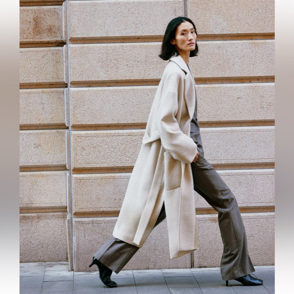ZARA BELTED WRAP COAT ZW COLLECTION - Picture 4 of 9